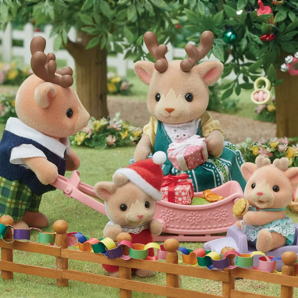 Sylvanian Families - Reindeer Family-Panda Kids and Baby