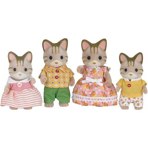 Sylvanian Families - Striped Cat Family-Panda Kids and Baby