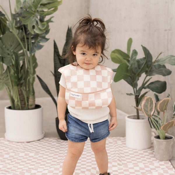 Tiny Twinkle - Easy Bib - Beige Checkers-Panda Kids and Baby