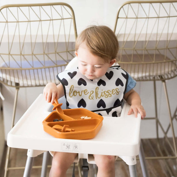 Tiny Twinkle - Easy Bib - Gold Love and Kisses-Panda Kids and Baby