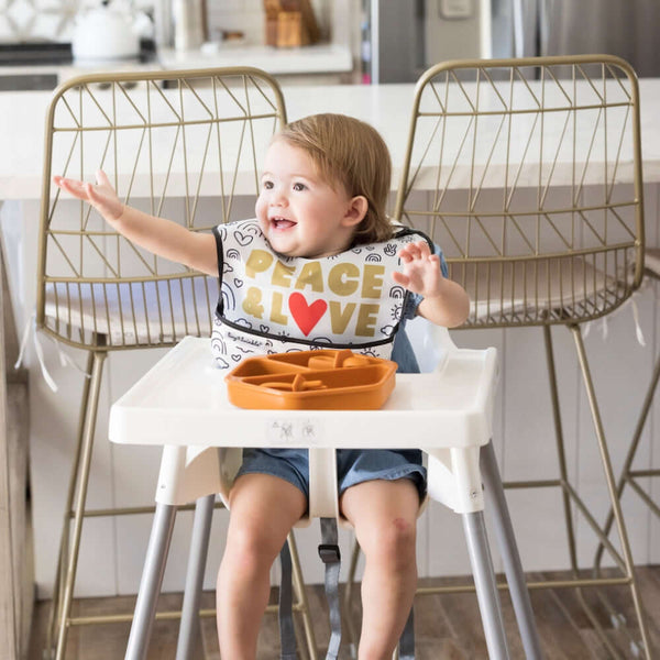 Tiny Twinkle - Easy Bib - Peace & Love-Panda Kids and Baby