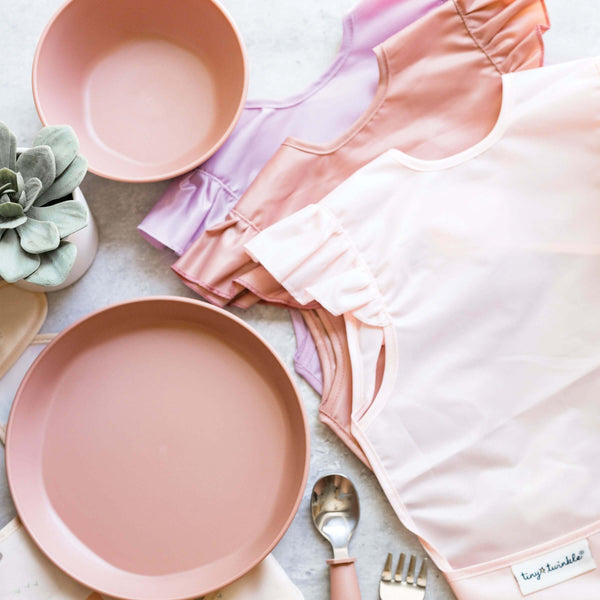 Tiny Twinkle - Mess - Proof Apron Bib - Pink-Panda Kids and Baby