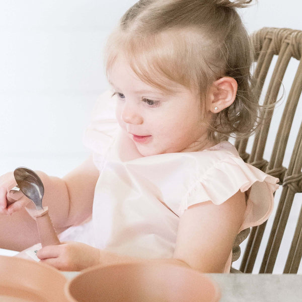 Tiny Twinkle - Mess - Proof Apron Bib - Pink-Panda Kids and Baby