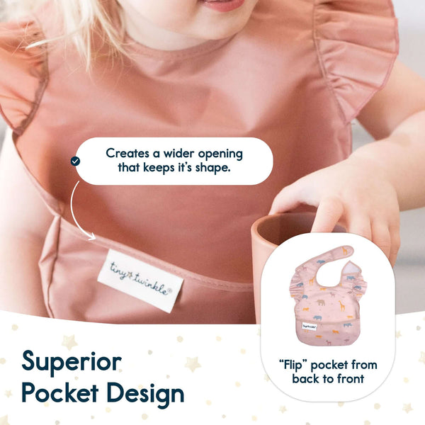 Tiny Twinkle - Mess - Proof Easy Bib 3 Pack - Flutter-Panda Kids and Baby