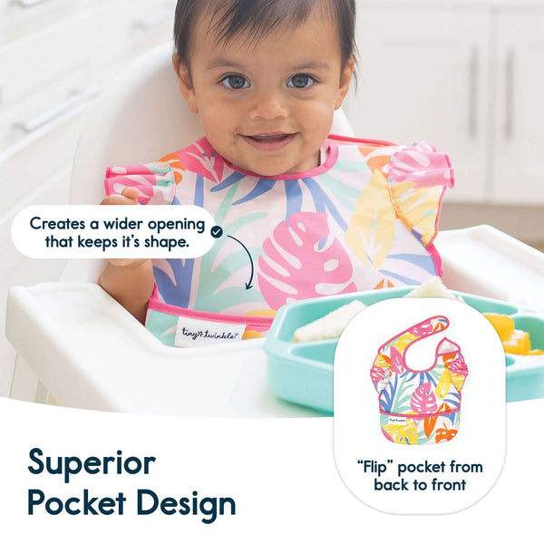 Tiny Twinkle - Mess - Proof Easy Bib 3 Pack - Hello Lovely, Bonjour, & Let's Brunch Set-Panda Kids and Baby