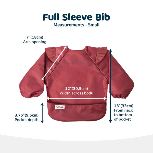 Tiny Twinkle - Mess - Proof Full Sleeve Bib - Burgundy-Panda Kids and Baby