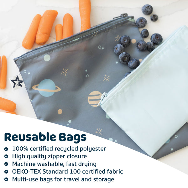 Tiny Twinkle - Mess-Proof Snack Bag 5 Pack - Dinosaur-Panda Kids and Baby