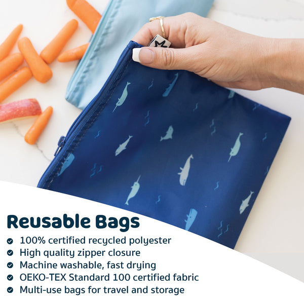 Tiny Twinkle - Mess-Proof Snack Bag 5 Pack - Ocean-Panda Kids and Baby