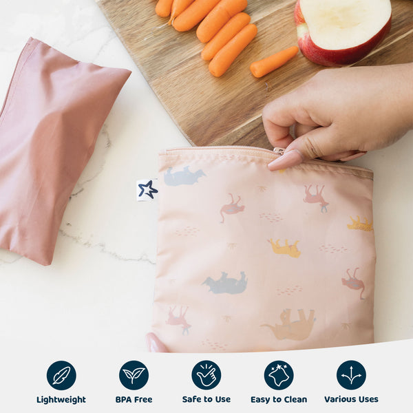 Tiny Twinkle - Mess-Proof Snack Bag 5 Pack - Petite Safari-Panda Kids and Baby