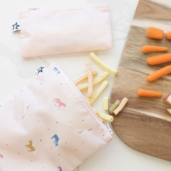 Tiny Twinkle - Mess-Proof Snack Bag 5 Pack - Unicorn-Panda Kids and Baby