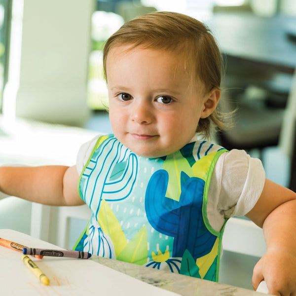 Tiny Twinkle - Mess-proof Apron Bib - Saguaro-Panda Kids and Baby
