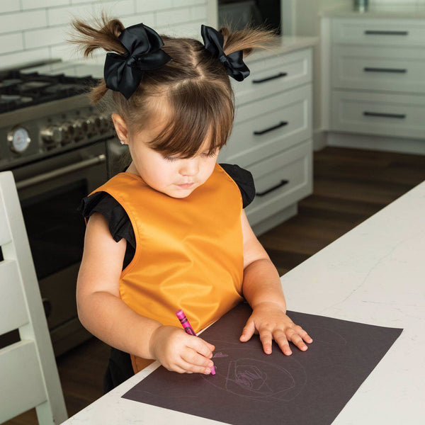 Tiny Twinkle - Mess-proof Apron Bib Set of 2 - Sand, Cinnamon-Panda Kids and Baby