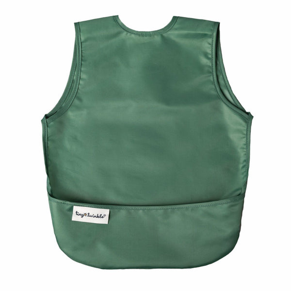 Tiny Twinkle - Mess-proof Apron Bib Set of 2 - Slate, Olive-Panda Kids and Baby