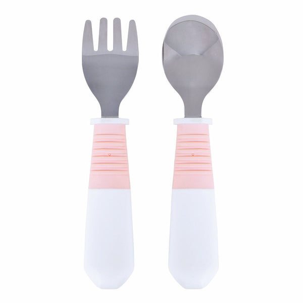 Tiny Twinkle - Stainless Steel Fork and Spoon Set - Rose-Panda Kids and Baby