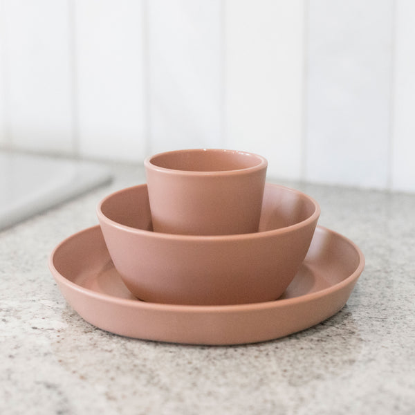 Tiny Twinkle - Tableware 3 Pack Box Set - Cup, Bowl and Plate - Taupe-Panda Kids and Baby