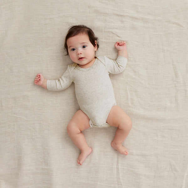 ergoPouch Bodywear - Long Sleeve Bodysuit Grey Marle-Panda Kids and Baby