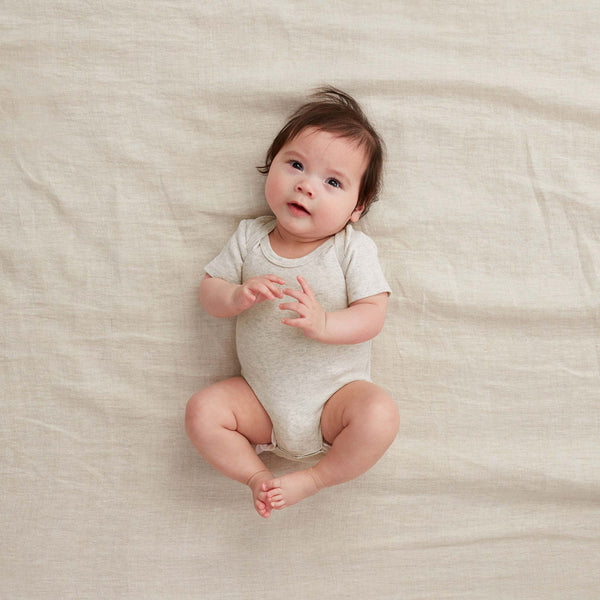 ergoPouch Bodywear -Short Sleeve Bodysuit Grey Marle-Panda Kids and Baby