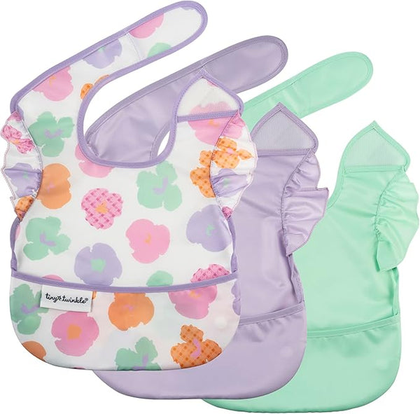 Tiny Twinkle - Mess-proof Easy Bib 3 Pack - Floral Pop