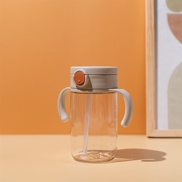 Richell - Aster On-the-Go Straw Mug 320ml - Beige