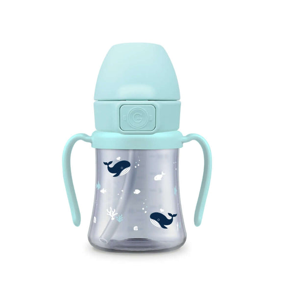 Grosmimi - Dark Baby Whale PPSU Straw Cup 200ml (Creamy Blue)