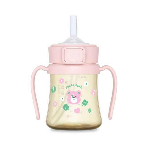 Grosmimi - Sugar Bear PPSU Straw Cup 200ml - Strawberry