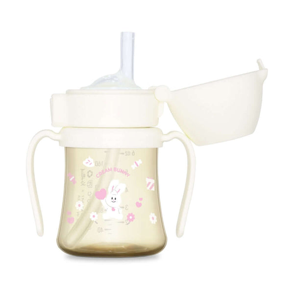 Grosmimi - Cream Bunny PPSU Straw Cup 200ml - MILK