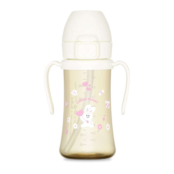 Grosmimi - Cream Bunny PPSU Straw Cup 300ml - Milk