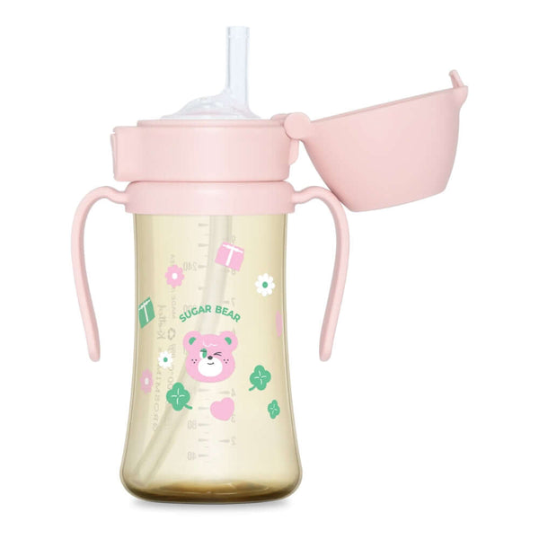 Grosmimi - Sugar Bear PPSU Straw Cup 300ml - Strawberry