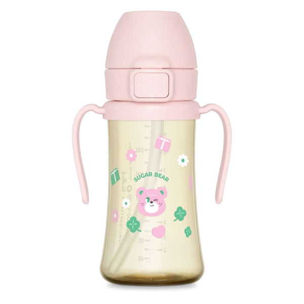 Grosmimi - Sugar Bear PPSU Straw Cup 300ml - Strawberry