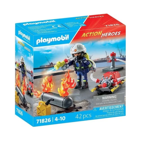 Playmobil - Firefighter with Water Pump - PMB71826