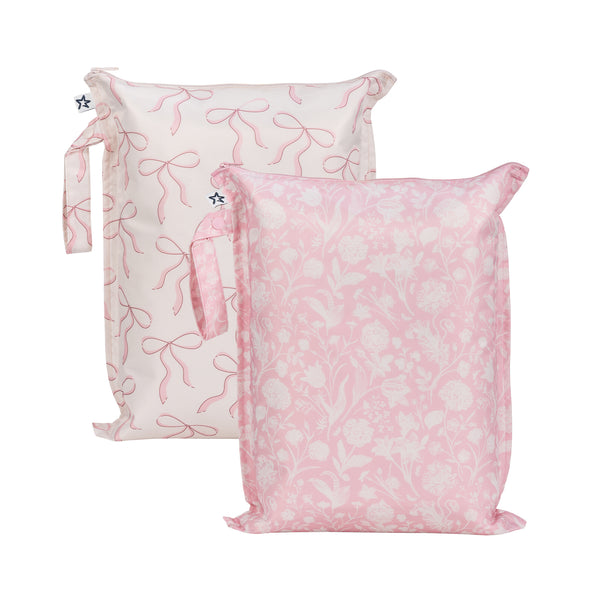 Tiny Twinkle - Waterproof Wet Dry Bags - 2 Pack Sets -  Bows & Toile