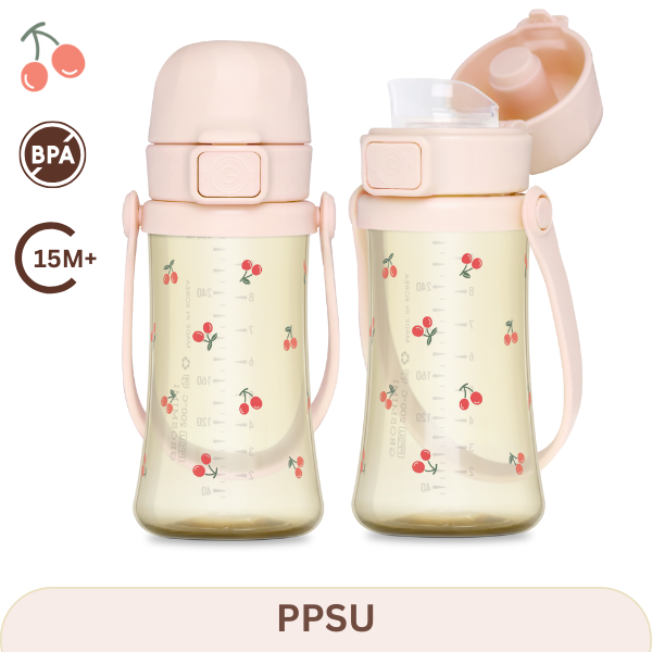 Grosmimi - Cherrish PPSU Kids Tumbler 300ml - Sweet Peach