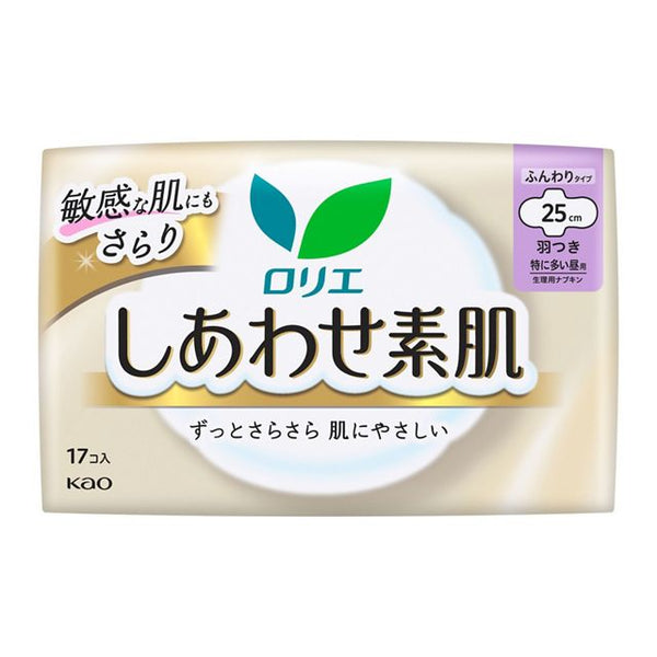 KAO Lauríer - Sanitary Napkins - Happy Bare Skin Especially for daytime use 25cm with wings 17 pieces