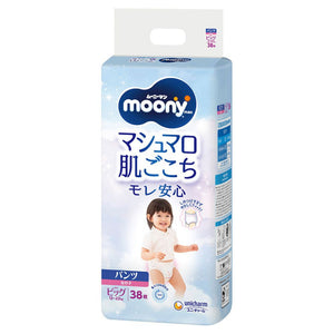 Unicharm Moony - Nappy Pants for 12-22kg - Size XL - 38pcs - For Girl-Panda Kids and Baby