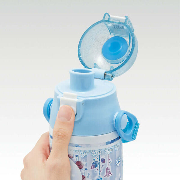 Skater - One Push Stainless Still Direct Drink Bottle with Mini Strap 580ml - Frozen Let Every Heart Shine-Panda Kids and Baby
