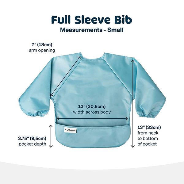 Tiny Twinkle - Mess-proof Full Long Sleeve Bib 2 Pack - Slate, Olive