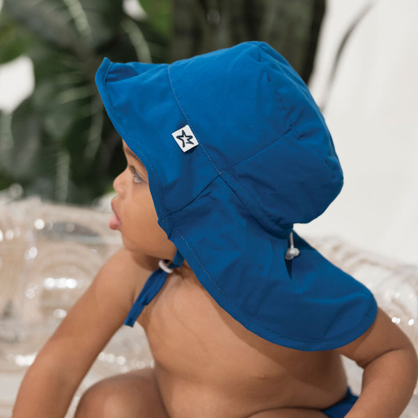 Tiny Twinkle - Sun Protection Flap Hat - Navy