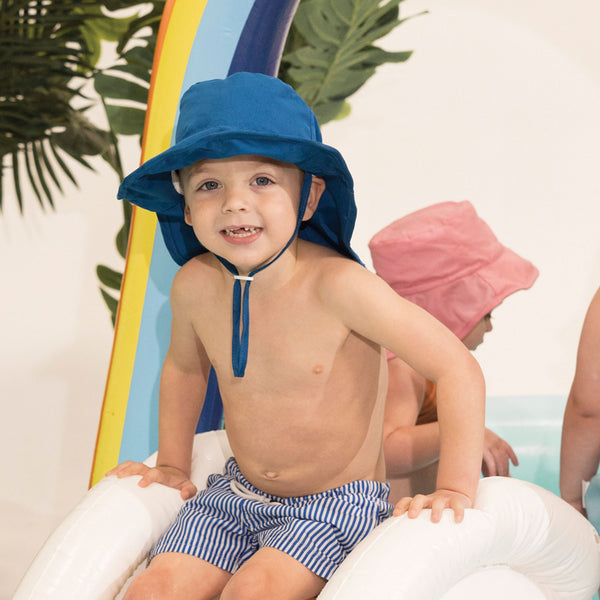 Tiny Twinkle - Sun Protection Flap Hat - Navy