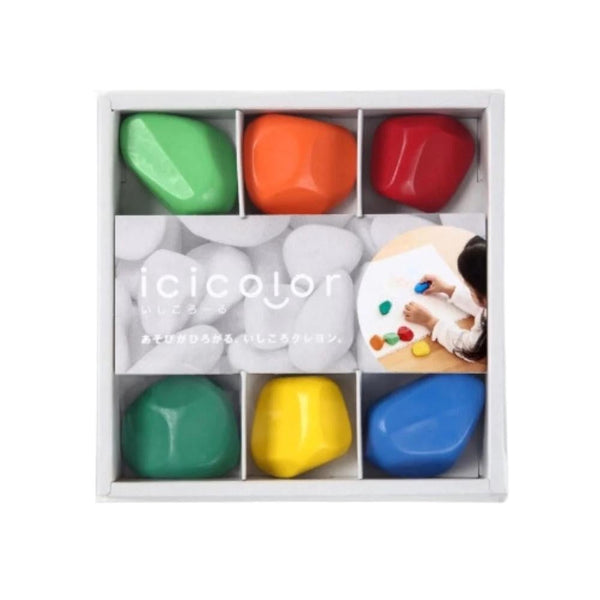 AOZORA Icicolour - Ishikororu Stone Shaped Crayon Set - 9 Piece-Panda Kids and Baby