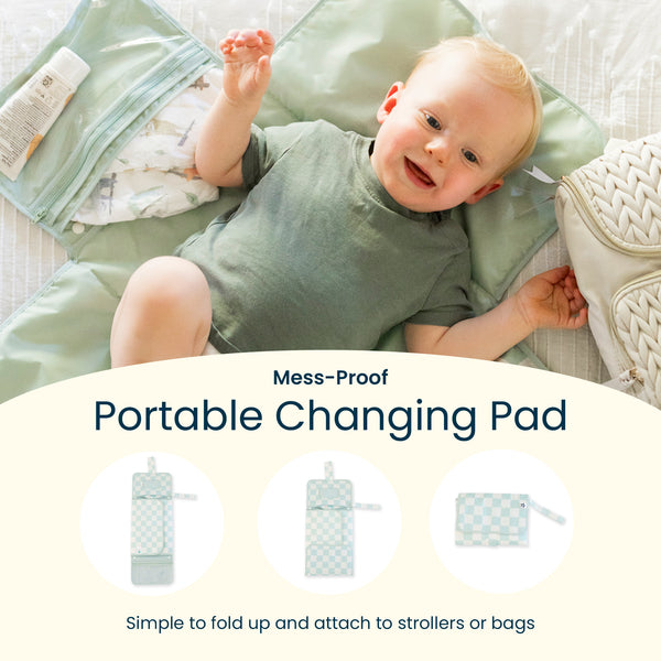 Tiny Twinkle - Mess-Proof Portable Nappy Changing Pad - Bows