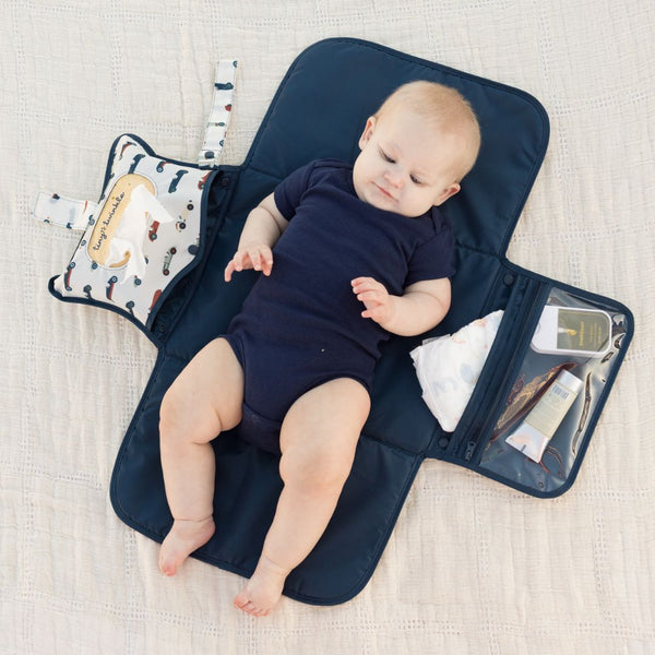 Tiny Twinkle - Mess-Proof Portable Nappy Changing Pad - Vintage Cars