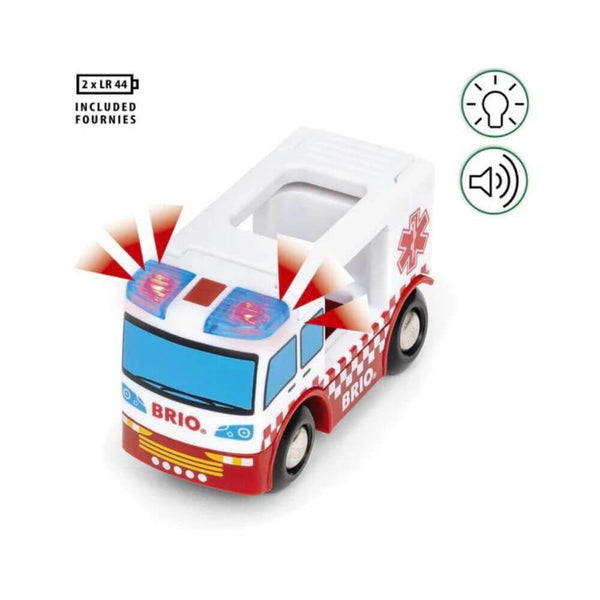 BRIO - Rescue Ambulance 4 pieces-Panda Kids and Baby