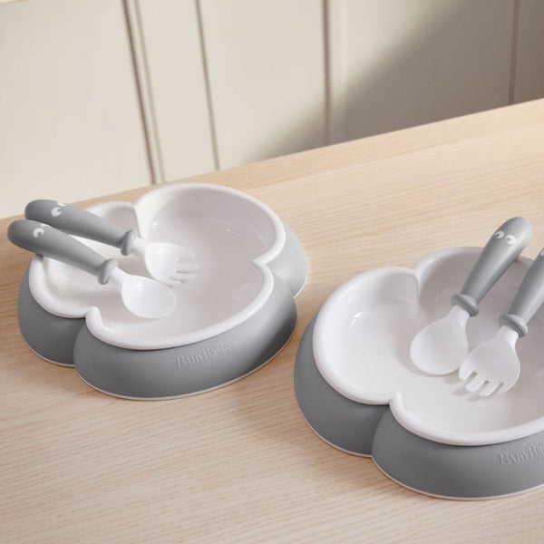 BabyBjörn - Baby Plate, Spoon & Fork – Two Sets - Made in Sweden-Panda Kids and Baby