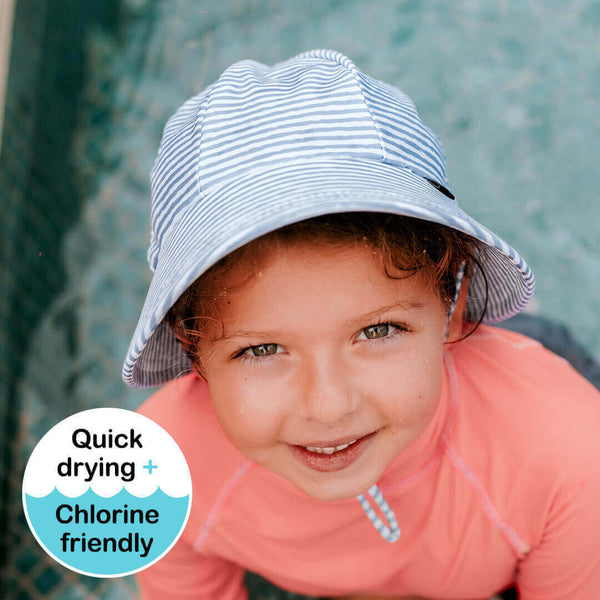 Bedhead Hats - Ponytail Swim Bucket Beach Hat - Stevie-Panda Kids and Baby