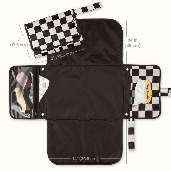 Tiny Twinkle - Portable Diaper Changing Pad - Black Checkers
