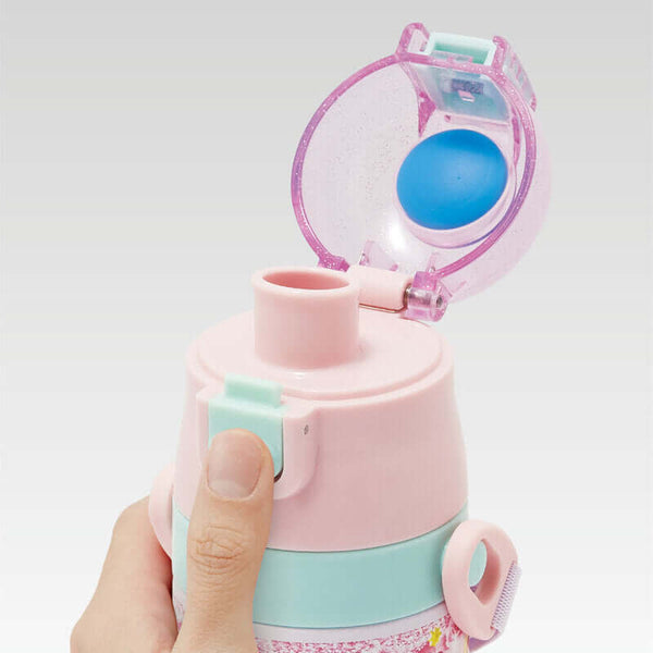Skater - One Push Stainless Still Direct Drink Bottle with Mini Strap 470ml - Disney Princesses Believe in Friendship-Panda Kids and Baby