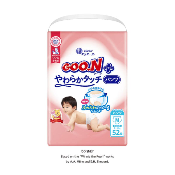 GOO.N Plus - Soft Touch - Nappy Pants Size M for 6 to 12kg - 52 pcs