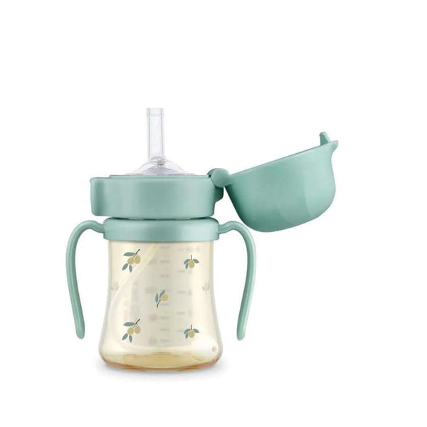 Grosmimi - PPSU Olive Straw CUP 200ml - Pistachio-Panda Kids and Baby