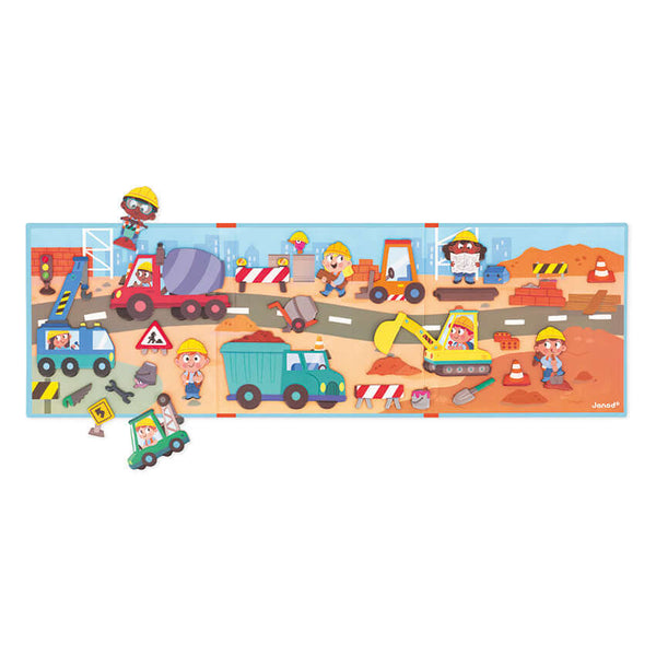 Janod - Building Site Magnetic Story-Panda Kids and Baby