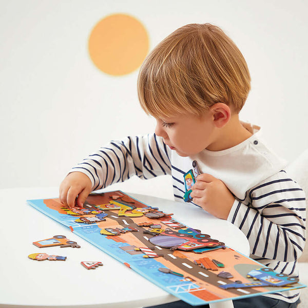 Janod - Building Site Magnetic Story-Panda Kids and Baby